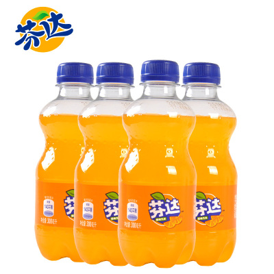 芬达橙味碳酸饮料汽水饮品PET300ml*4瓶可口可乐出品迷你瓶装小瓶