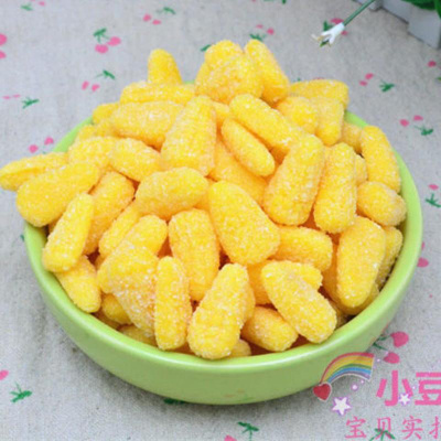 [买二送一]果味软糖砂糖粒粘牙糖玉米橘子圆圈喜糖果零食 250克 玉米 (250克)一份 买二送一