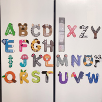 26字母磁性贴冰箱贴黑板贴英文单词婴儿认知卡儿童早教玩具1-3岁