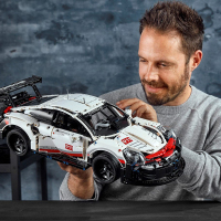 保时捷911积木动力改装拼装益智玩具男孩子10岁以上遥控赛汽跑车