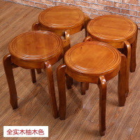 实木圆凳餐桌凳板凳时尚橡木凳创意家用小圆凳可叠放中式饭店凳子