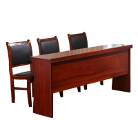 瑞丰杰-1.8米会议条桌椅三人位培训桌椅办公桌木皮油漆(含3把椅子) RJ-H06