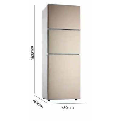 Roushilong广东荣生 三门小冰箱138L家用双门实标迷你小型冰箱 冷藏冷冻保鲜小冰箱138A208