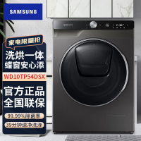 三星(SAMSUNG)洗衣机WD10TP54DSX/SC 家用10.5+7kg滚筒 智能变频 洗烘一体 双驱混动力冰晶灰