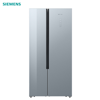 西门子(SIEMENS)冰箱KX52NS43TI 超薄对开门530L 玻璃面板 风冷无霜 变频压缩机 晨雾灰
