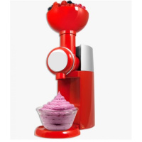 水果冰淇淋机家用儿童全自动小型冰激凌机纳丽雅自制甜筒机 红色