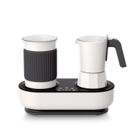 花式咖啡机妖怪家用小型迷你多功能咖啡壶奶泡机一体意式摩卡壶 [柔光白]送粉盒胶囊磨豆机