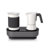 花式咖啡机妖怪家用小型迷你多功能咖啡壶奶泡机一体意式摩卡壶 碳岩灰送盒胶囊磨豆机