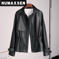 纽曼森(Numaxsen)海宁2022春季新款真皮皮衣女装短款绵羊皮皮夹克收腰显瘦单皮外套