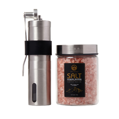 SainDak圣达喜马拉雅玫瑰盐低钠无碘海盐研磨器精品粗盐980克