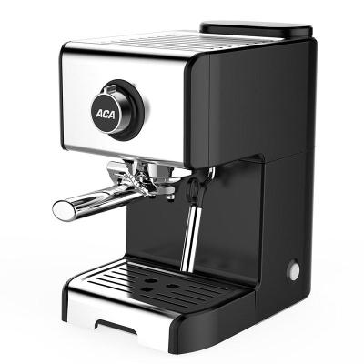 ACA/北美电器ES12A咖啡机家用小型意式 半自动蒸汽奶泡卡布奇诺 黑色+不锈钢色