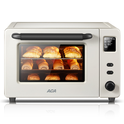 北美电器(ACA)E45S电烤箱家用全自动多功能烘焙40升小型搪瓷烤箱 米黄色