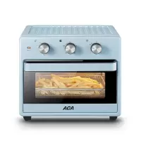 北美电器(ACA)电烤箱家用烘焙小型多功能 小烤箱25L全自动空气炸锅MAF25A 浅蓝色
