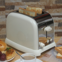 烤面包机多士炉吐司机片早餐家用复古加热压烤 小型 B款英国Balee奶白色高贵典雅送烤架防尘盖