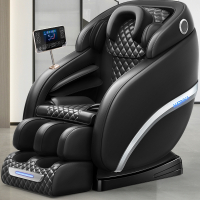 康佳(KONKA)新款按摩椅家用全身小型氛围灯太空豪华舱多功能全自动沙发椅_典雅科技黑至尊版