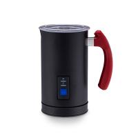 电动奶泡机咖啡奶泡器家用时光旧巷咖啡机全自动冷热打奶器 黑色机身+红色手柄