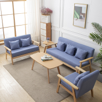 沙发椅小户型出租房屋卧室洽谈家用布艺木简约现代北欧双人椅定制