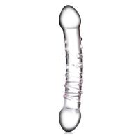 双头龙透明水晶玻璃棒G点后庭女用自玩情趣拉珠防真阳具成人用品