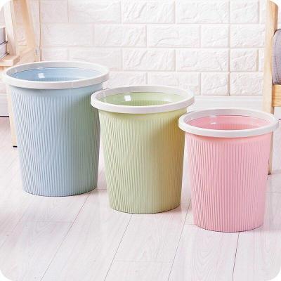 家用简约垃圾桶客厅卧室厨房卫生间塑料桶无盖大号创意塑料纸篓筒
