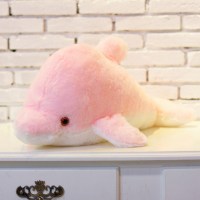 海豚粉红色 70厘米感应发光不可听音乐|海豚毛绒玩具发光公仔创意抱枕音乐搞怪夜光个性海狮娃娃可爱懒人