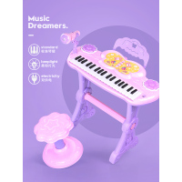 儿童电子琴女孩初学者带话筒可弹奏音乐玩具宝宝多功能小钢琴3岁6