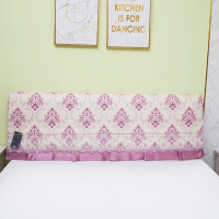 弹力全包（紫花） 2.0米 夹棉全包床头罩床头套防尘罩床头柜罩简约现代夹棉加厚实木保护套