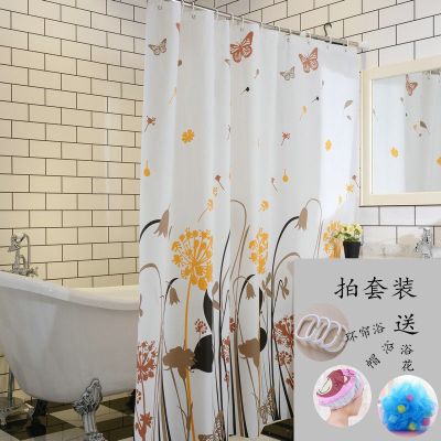 浴室淋浴帘加厚防水隔断拉帘免打孔伸缩杆套装多种规格
