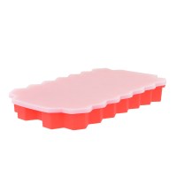创意蜂巢冰格做冰块模具硅胶带盖制冰盒家用辅食盒冷冻盒子 红色蜂窝冰格