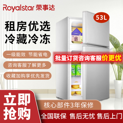 荣事达(Royalstar)53升迷你冰箱 小型双门电冰箱家用宿舍冷冻冷藏节能 53A136银[一级能效,三天约一度电]