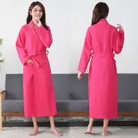 春夏秋酒店纯棉情侣睡袍女士中长款吸水速干白色浴袍男士沐浴睡衣
