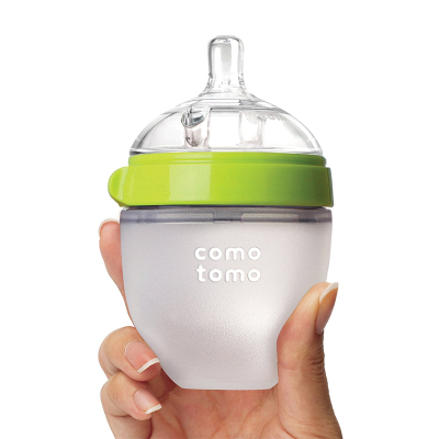 进口美国可么多么(como tomo)婴儿全硅胶宽口径防摔奶瓶 150ml 绿色