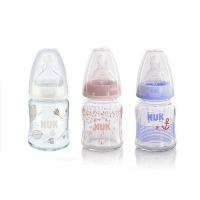 原装进口德国NUK宽口径玻璃奶瓶120ml (0-6个月)三色随机发