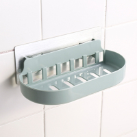 免打孔浴室瓷砖墙上无痕黏贴肥皂盒单层沥水香皂盒卫浴塑料收纳盒|北欧蓝50602