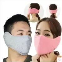 韩国时尚口罩冬季男女防尘保暖护耳罩儿童防护口罩二合一立体口罩