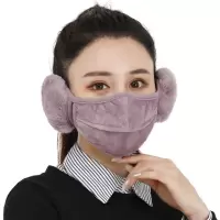 口罩女冬季新款二合一口罩保暖防寒护耳口罩骑行露鼻透气口罩成人