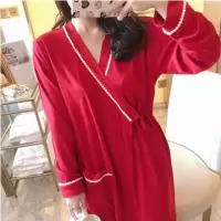 和服睡衣女冬秋季长袖睡裙浴衣日式系带睡袍女春秋性感中长款浴袍