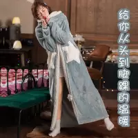睡衣女秋冬可爱睡袍长款男绒性感浴袍加厚情侣星星睡裙可外穿