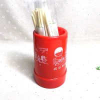 红色带图 9个|塑料筷筒饭店筷笼餐馆筷子篓面馆筷子筒商用印logo家用筷子盒