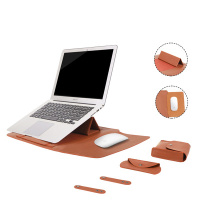 笔记本air13.3寸电脑包macbook12内胆包pro13保护套15皮|升级版带支架[驼色]送三件套 15.6英寸