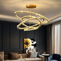 古达水晶吊灯轻奢圆环形现代简约大气客厅灯创意个性卧室餐厅灯具