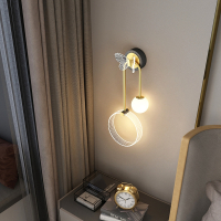 古达壁灯卧室轻奢床头灯现代简约创意个性北欧主卧客厅背景墙装饰壁灯(SZ039)