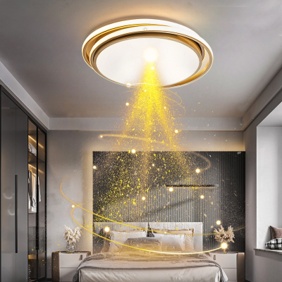古达现代简约卧室灯吸顶灯创意北欧金色圆形客厅灯 灯具