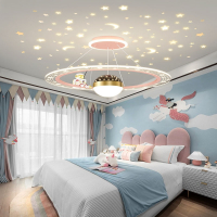 大海边吊灯儿童房间轻奢风北欧现代简约创意宇航员小孩子少女卧室灯