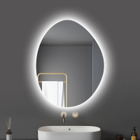 古达led浴室镜圆形不规则异形镜子卫生间智能镜挂墙式美容镜洗手台化妆镜子