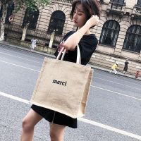 手提帆布包大容量女包韩版学生书包时尚麻布包a4文件包公文包