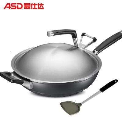 [新品]爱仕达钛熔射金刚旋风无烟炒锅不粘锅炒菜锅具CL32Z2WG燃气灶适用 黑色