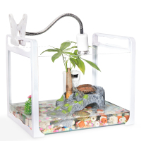 养龟的专用缸养乌龟缸龟生态玻璃水陆金鱼缸小型免换水别墅箱家用