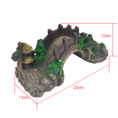 鱼缸造景小桥水族装饰假桥金鱼缸摆设假山水桥仿真桥大小号