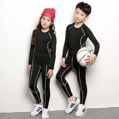 迪鲁奥(DILUAO)儿童篮球服套装男童训练球衣幼儿园小学生速干紧身衣四件套演出服