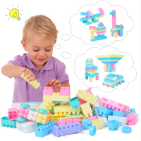 155件儿童小颗粒马卡龙积木拼装玩具百变益智力3-6男孩女孩立体塑料插